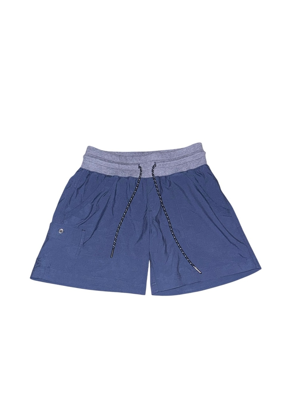 Woman’s Blue Elastic-Waist Drawstring Shorts